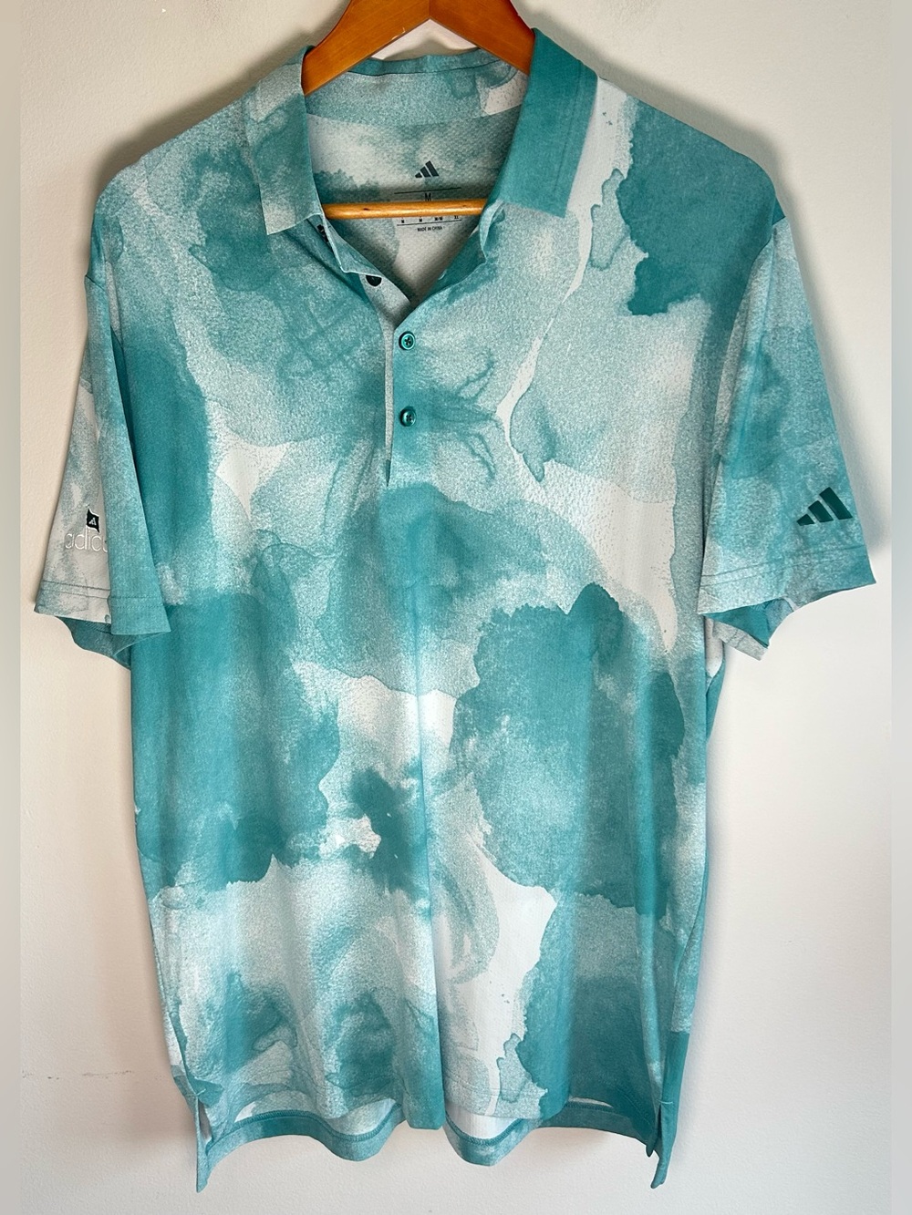 Adidas Ultimate365 Printed Cool Feeling Tour Polo Shirt Sz M Watercolor Golf